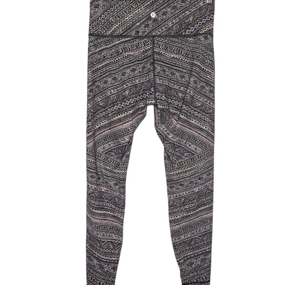 Lululemon Wunder Under Tight Aztec Geometric Stripe Multicolored Leggings 8 - Picture 4 of 4